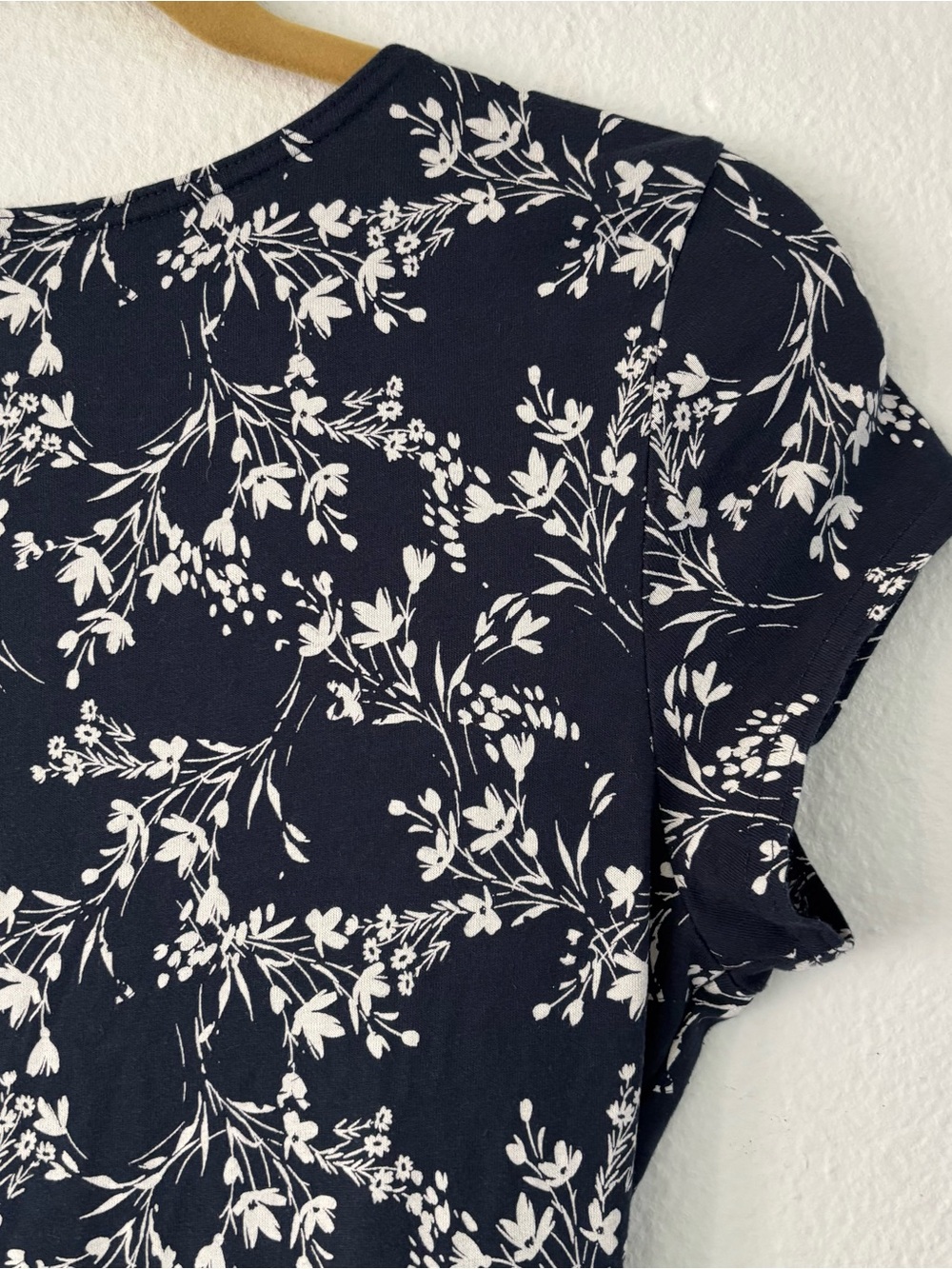 Pact Organic Cotton Fit & Flare Faux Wrap Dress Pocket Black White Floral S - Picture 8 of 9